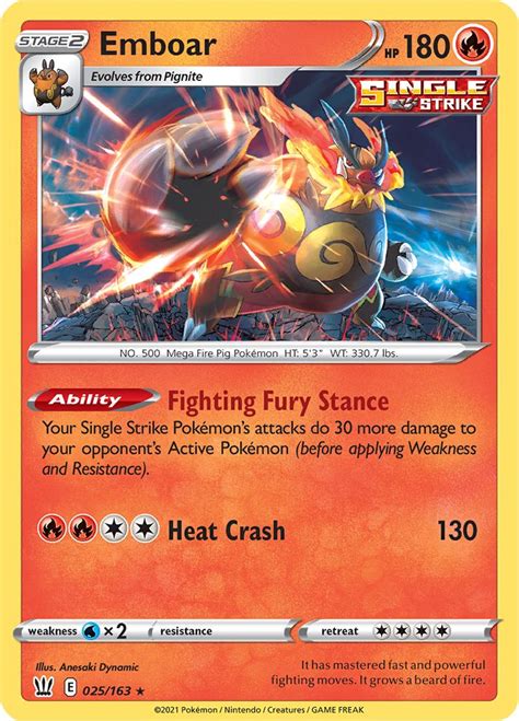 Pokémon Card Database Battle Styles 25 Emboar