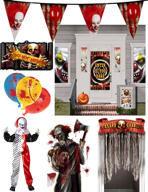 Kit payaso maléfico Halloween: Decoración,y disfraces originales ...