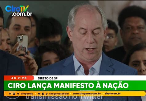 Renato Souza on Twitter AGORA Ciro se diz vítima de intimidação para