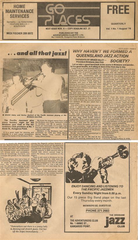 Brisbanejazzclubhistory Brisbane Jazz Club History