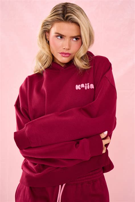 Kaiia Bubble Graphic Oversized Hoodie Raspberry Jelly | Kaiia
