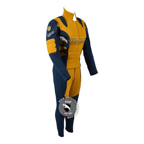 Women Wolverine Blue and Yellow Costume suit (Textured Stretch Fabric )