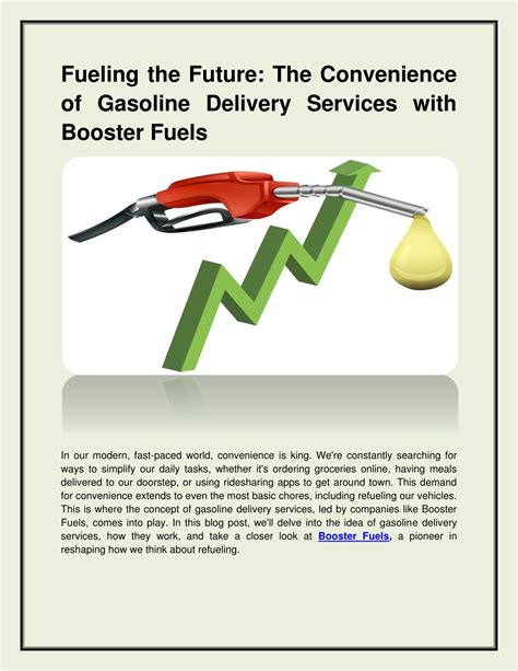 Ppt Fueling The Future Gasoline Delivery Services With Booster Fuels