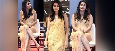 HOT Pooja Hegde Thundering Thighs Show In SIIMA See Photos
