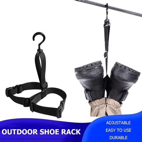 Adjustable Fishing Wader Boots Drying Hanging Strap Shoes Hanger Belts