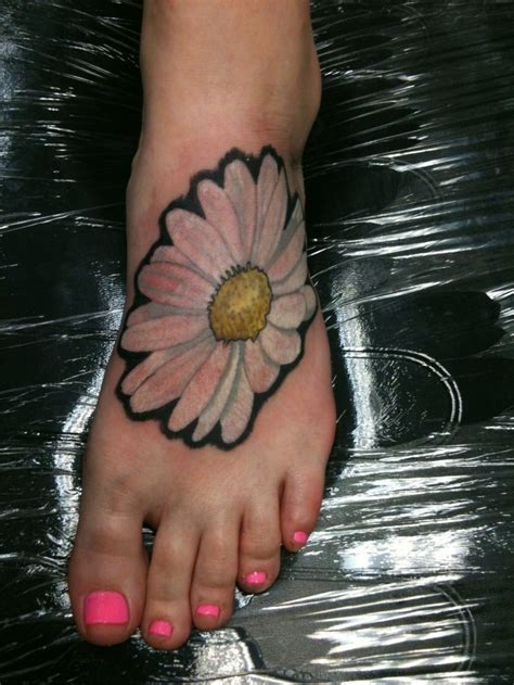 Foot Tattoo Traditional Shasta Daisy Daisy Tattoo Flower Tattoo Foot Foot Tattoo