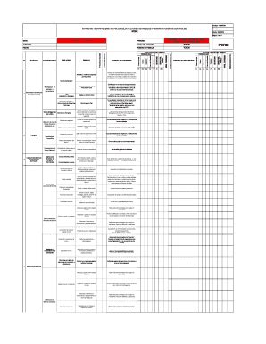 Fillable Online MATRIZ DE IDENTIFICACIN DE PELIGROS EVALUACIN DE