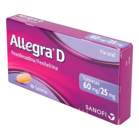 Para Que Serve O Allegra D - ALLEGRA D 60 MG/25 MG 10 TBS – FEXOFENADINA + FENILEFRINA CAJA X 10 TAB ...