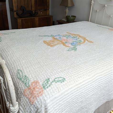 Floral Chenille Bedspread Etsy