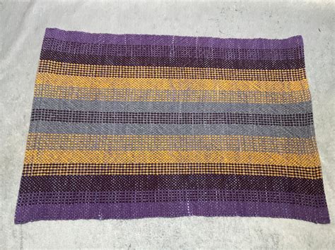 Placemats Set Of 4 Hand Woven Gold And Purple Each Unique Etsy