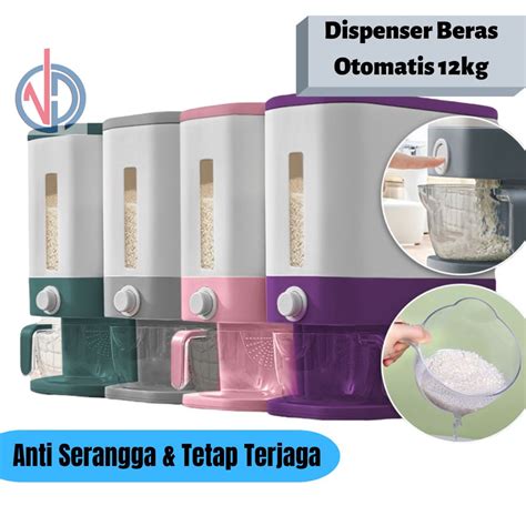 Jual DISPENSER BERAS 10L 12L RICE BOX TEMPAT PENYIMPANAN BERAS OTOMATIS