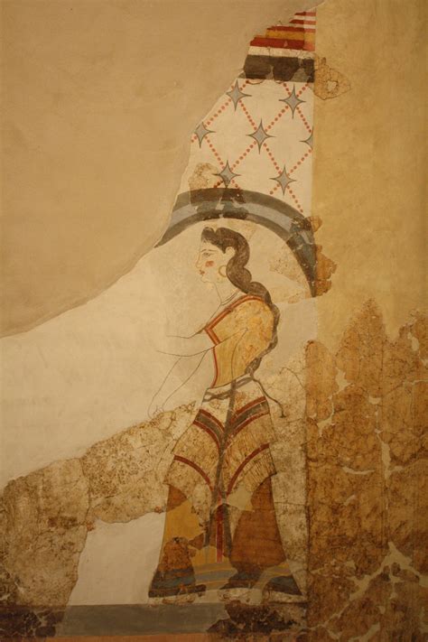 Minoan Lady, Fresco, Akrotiri (Illustration) - World History Encyclopedia