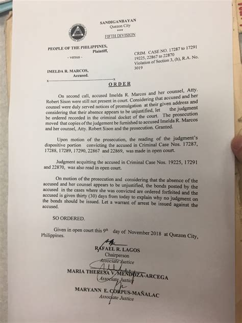 Whats Taking The Sandiganbayan Long To Issue Warrant Vs Imelda Marcos