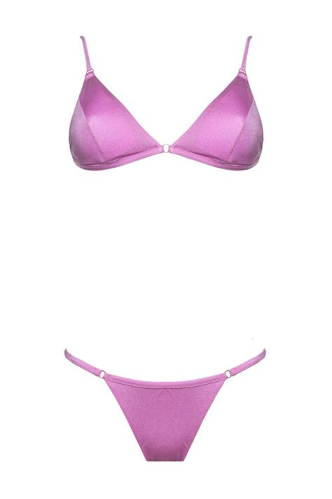 Iam Bikini Asia Rosa Slip Brasiliana E Top Triangolo Iam