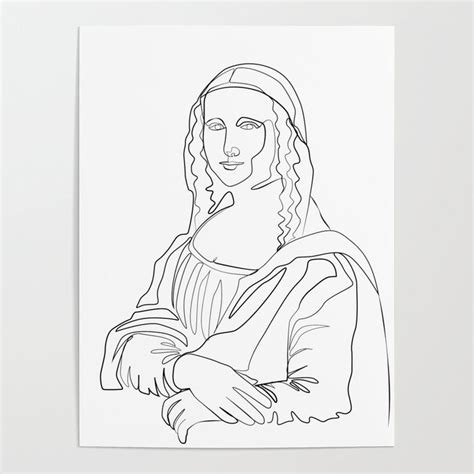 Line Drawing Mona Lisa