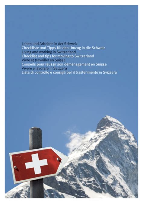 Pdf Leben Und Arbeiten In Der Schweiz Checkliste Und Tipps F R Den