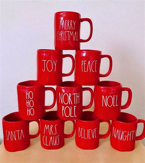 All the red Rae Dunn Christmas mugs. | Diy christmas mugs, Rae dunn ...