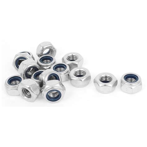 M X Mm Stainless Steel Nylock Nylon Insert Hex Lock Nuts Pcs