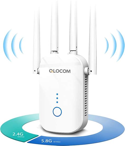 QLOCOM WiFi Extender Booster 1200Mbps WiFi Booster Range Extender Dual