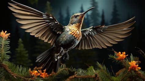 premium ai image bird photography realistic hummingbird