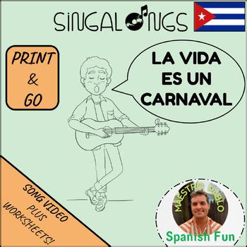 La Vida Es Un Carnaval Celia Cruz Sing Along Video Song And Worksheets