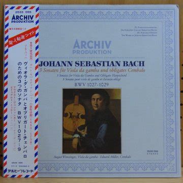 J S BACH 3 SONATAS FOR VIOLA DA GAMBA AND OBLIGATO HARPSICHORD