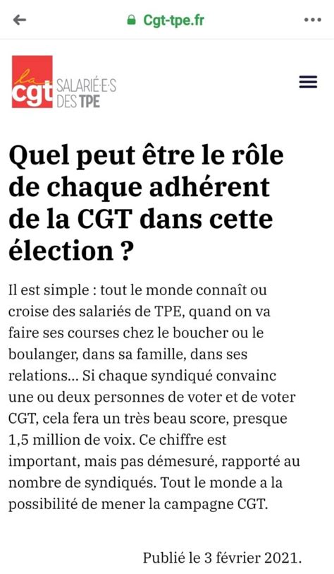 CGT Union Départementale de l Aube Élections dans les TPE