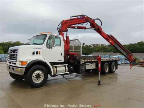 Sterling L9500 Knuckle Boom Crane Truck Flatbed Caterpillar Ta Pto