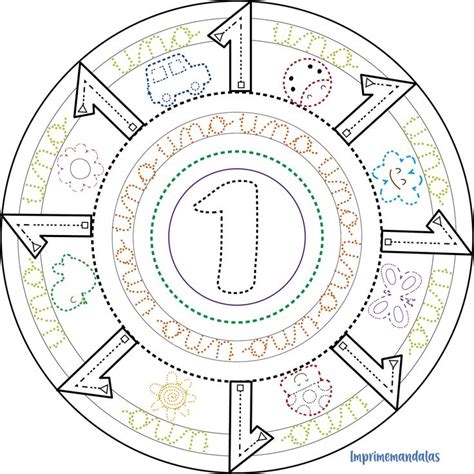 Mandala Para Grafomotricidad Números Del 1 Al 5 Grafomotricidad Mandalas Para Niños