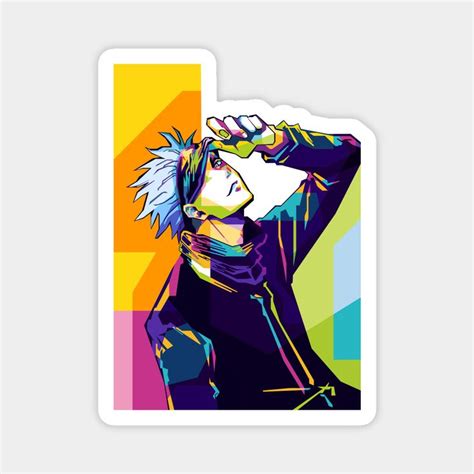 Pop Art Gojo Satoru Jujutsu Kaisen Magnet Pop Art Jujutsu Art