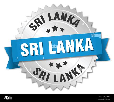 Sri Lanka round silver badge with blue ribbon Stock Vector Image & Art ...