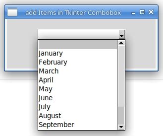 Add Itmes In ComboBox In Tkinter Python With Loop Example