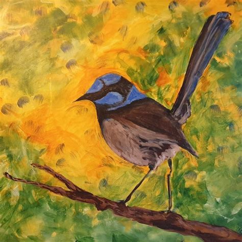 Blue Wren Impressionist View By Olga Megele