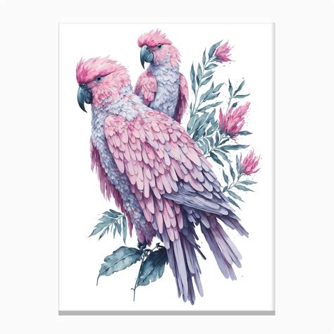 Pink Cockatoo Painting (3) Canvas Print by 1xMerch - Fy