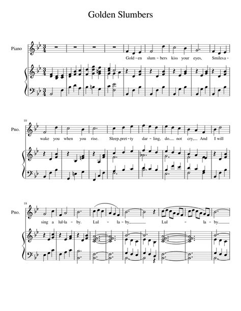 Golden Slumbers Sheet music for Piano (Piano Duo) | Musescore.com