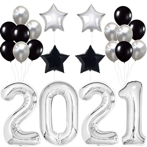 Buy Silver and Black New Years Eve Decorations 2023 - Silver 2023 ...