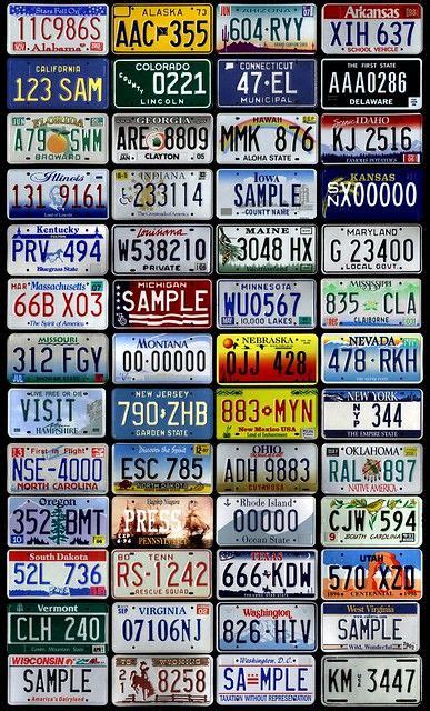 50 States Of License Plates License Plate Licence Plates Number Plate