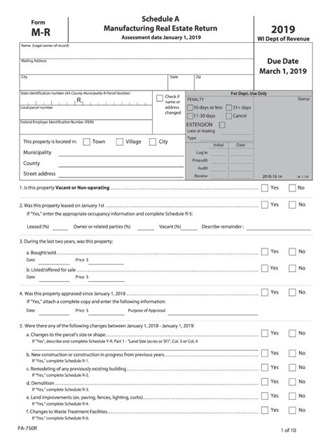 2019 Form Wi Dor M R Fill Online Printable Fillable Blank Pdffiller