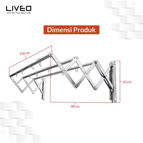 Jemuran Dinding Baju Stainless Steel Liveo Lv Jemuran Lipat