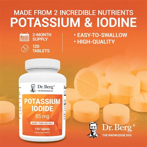 Dr Bergs Incredible Potassium Iodide Tablets Luvit Supplement