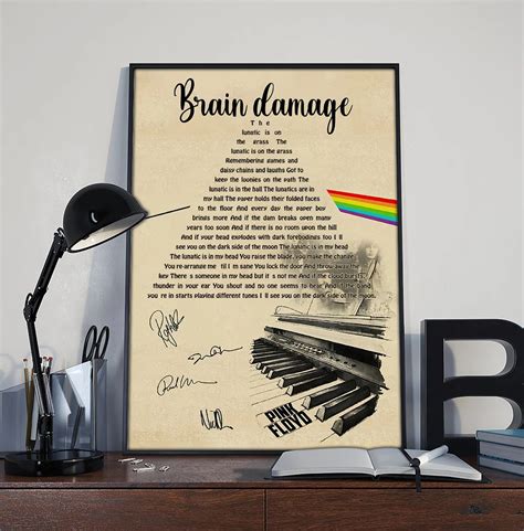 Pink Floyd Brain Damage Lyrics Canvas Otherbrick