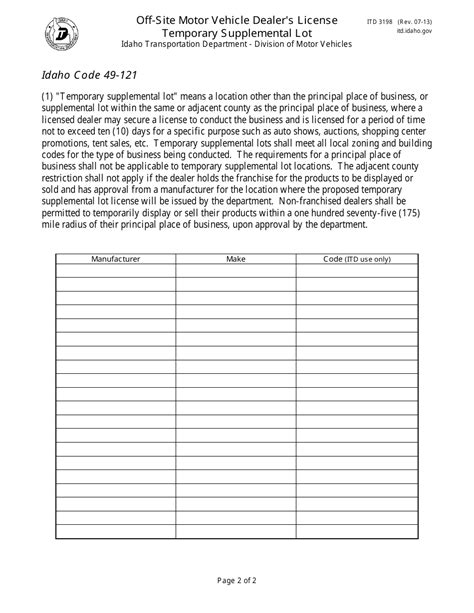 Form Itd3198 Download Fillable Pdf Or Fill Online Off Site Motor