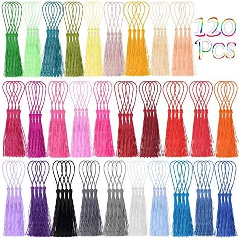 Tassels Cridoz 120Pcs Bookmark Tassels Silky Handmade Soft Craft Mini