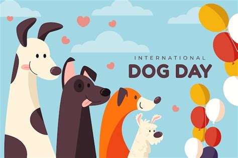 Free Vector | Flat background for international dog day celebration