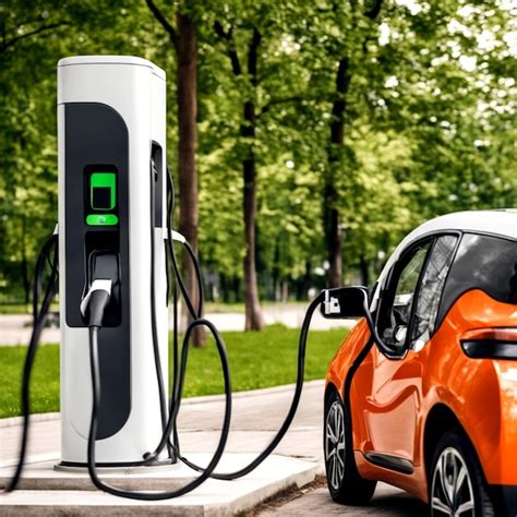 Premium AI Image | Modern fast electric vehicle chargers for charging car