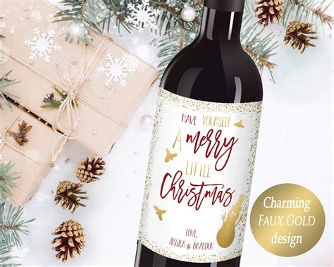 Funny Christmas Wine Labels Printable Holiday Wine Label - Etsy