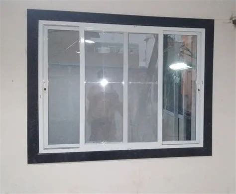 Aluminium Powder Coating Three Track Sliding Window For Walls At Rs