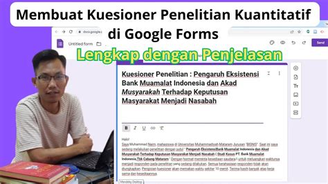 Cara Membuat Kuesioner Penelitian Kuantitatif Di Google Forms Lengkap