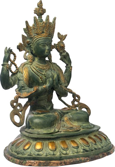 Tibetan Buddhist Deity Chenrezig Four Armed Avalokiteshvara In