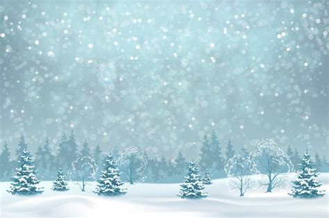 Fondo De Navidad Con Nevadas Vector Premium